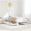 Image de Cadre de lit avec tiroirs blanc 90x200 cm bois de pin massif, sommier, cadre de lit simple, cadre de lit en bois 3301943