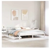 Image de Cadre de lit avec tiroirs blanc 200x200 cm bois massif de pin, sommier, cadre de lit double, cadre de lit en bois 3302019