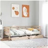 Image de Lit de jour avec tiroirs sans matelas 90x190 cm bois massif 3302142