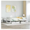 Image de Lit de jour avec gigogne et tiroirs sans matelas blanc 90x190cm 3302147