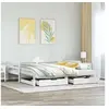 Image de Lit de jour avec gigogne et tiroirs sans matelas blanc 80x200cm 3302149