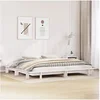 Image de Bedframe zonder matras massief grenenhout wit 200x200 cm3302262