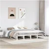 Image de Bedframe zonder matras massief grenenhout wit 200x200 cm3302322