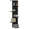 Image de Etagère d'angle murale noir 36,5x36,5x140 cm bois d'ingénierie, étagère d'angle, étagère suspendue, étagère murale 852628