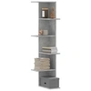 Image de Etagère d'angle murale gris béton bois d'ingénierie, étagère d'angle, étagère suspendue, étagère murale suspendue, 852630