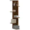 Image de Etagère d'angle murale chêne fumé bois d'ingénierie, étagère d'angle, étagère suspendue, étagère murale suspendue, 852631