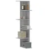 Image de Etagère d'angle murale sonoma gris bois d'ingénierie, étagère d'angle, étagère suspendue, étagère murale suspendue, 852632