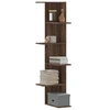 Image de Etagère d'angle murale chêne marron bois d'ingénierie, étagère d'angle, étagère suspendue, étagère murale suspendue, 852633