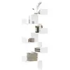 Image de Etagère d'angle murale blanc 45x45x147 cm bois d'ingénierie, étagère d'angle, étagère suspendue, étagère murale 852636