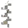 Image de Etagère murale d'angle gris béton 45x45x147cm bois d'ingénierie, étagère d'angle, étagère suspendue, étagère murale 852639