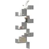 Image de Etagère d'angle murale sonoma gris 45x45x147cm bois ingénierie, étagère d'angle, étagère suspendue, étagère murale 852641