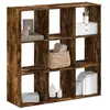 Image de Bibliothèque chêne fumé 102x32x102 cm bois d ingénierie