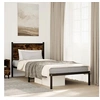 Image de Cadre de lit en métal avec tête de lit chêne fumé 90x190 cm, lit simple, meuble de chambre à coucher, lit d'invité, 4007659