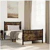 Image de Cadre de lit métal avec tête de lit et pied de lit 75x190 cm, lit simple, meuble de chambre à coucher, lit d'invité, 4007675