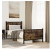 Image de Cadre de lit métal avec tête de lit et pied de lit 90x190 cm, lit simple, meuble de chambre à coucher, lit d'invité, 4007677