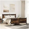 Image de Bedframe zonder matras metaal gerookt eikenkleurig 137x190 cm4007684