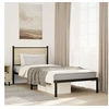 Image de Cadre de lit en métal avec tête de lit chêne sonoma 75x190 cm, lit simple, meuble de chambre à coucher, lit d'invité, 4007706