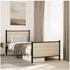 Image de Cadre de lit métal avec tête de lit et pied de lit 90x190 cm, lit simple, meuble de chambre à coucher, lit d'invité, 4007726