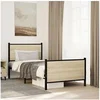 Image de Cadre de lit mï¿½tal avec tï¿½te de lit et pied de lit 90x200 cm, lit simple, meuble de chambre ï¿½ coucher, lit d'invitï¿½, 4007727