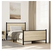 Image de Cadre de lit métal avec tête de lit et pied de lit 100x200 cm, lit simple, meuble de chambre à coucher, lit d'invité, 4007729