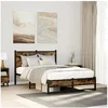 Image de Bedframe zonder matras metaal gerookt eikenkleurig 120x190 cm4007829