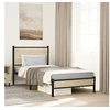 Image de Cadre de lit en métal avec tête de lit chêne sonoma 90x200 cm, lit simple, meuble de chambre à coucher, lit d'invité, 4007861