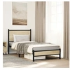 Image de Cadre de lit en métal avec tête de lit chêne sonoma 90x200 cm, lit simple, meuble de chambre à coucher, lit d'invité, 4007879