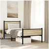 Image de Cadre de lit métal avec tête de lit et pied de lit 90x190 cm, lit simple, meuble de chambre à coucher, lit d'invité, 4007896