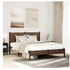 Image de Cadre de lit en métal avec tête de lit chêne marron 140x200 cm, lit double, meuble de chambre à coucher, lit 4007923