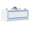 Image de Table basse avec lumières LED blanc bois d'ingénierie, table latérale, table de salon, table d'accent, bout de 851984
