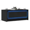 Image de Table basse avec lumières LED noir bois d ingénierie