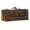 Image de Table basse avec lumières LED chêne fumé ois d ingénierie