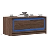 Image de Table basse avec lumières LED chêne marron bois d ingénierie