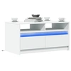 Image de Table basse avec lumières LED blanc bois d'ingénierie, table latérale, table de salon, table d'accent, bout de 851991