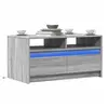 Image de Table basse avec lumières LED sonoma gris bois d'ingénierie, table latérale, table de salon, table d'accent, bout de canapé, table centrale