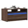 Image de Table basse avec lumières LED chêne marron bois d ingénierie
