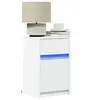 Image de Armoire de chevet avec lumières LED blanc bois d'ingénierie, table d'appoint, armoire de lit, table d'appoint pour la 851998