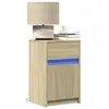Image de Armoires de chevet et lumières LED 2 pcs chêne sonoma, table d'appoint, armoire de lit, table d'appoint pour la 852003