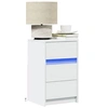 Image de Armoire de chevet avec lumières LED blanc bois d'ingénierie, table d'appoint, armoire de lit, table d'appoint pour la 852012