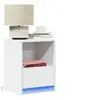 Image de Armoires de chevet et lumières LED 2pcs blanc bois d'ingénierie, table d'appoint, armoire de lit, table d'appoint 852020