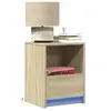 Image de Armoires de chevet et lumières LED 2 pcs chêne sonoma, table d'appoint, armoire de lit, table d'appoint pour la 852024