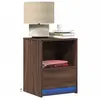 Image de Armoires de chevet et lumières LED 2 pcs chêne marron