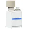 Image de Armoires de chevet et lumières LED 2pcs blanc bois d'ingénierie 852034