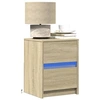 Image de Armoire de chevet avec lumières LED chêne sonoma