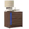 Image de Armoires de chevet et lumières LED 2 pcs chêne marron