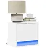 Image de Tables de chevet murales avec lumières LED 2 pcs blanc, table de chevet flottante, support de téléphone, table de 852076