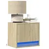 Image de Tables de chevet murales avec lumières LED 2 pcs chêne sonoma, table de chevet flottante, support de téléphone, table 852080