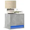 Image de Tables de chevet murales avec lumières LED 2 pcs gris béton, table de chevet flottante, support de téléphone, table 852082