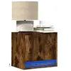 Image de Tables de chevet murales avec lumières LED 2 pcs chêne fumé, table de chevet flottante, support de téléphone, table 852084