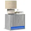 Image de Tables de chevet murales avec lumières LED 2 pcs sonoma gris